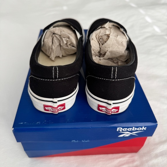 Vans Black and White Slip-On Loafers with Elastic Panels - Picture 3 of 5